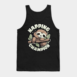 Funny Sloth Napping Champion Tank Top
